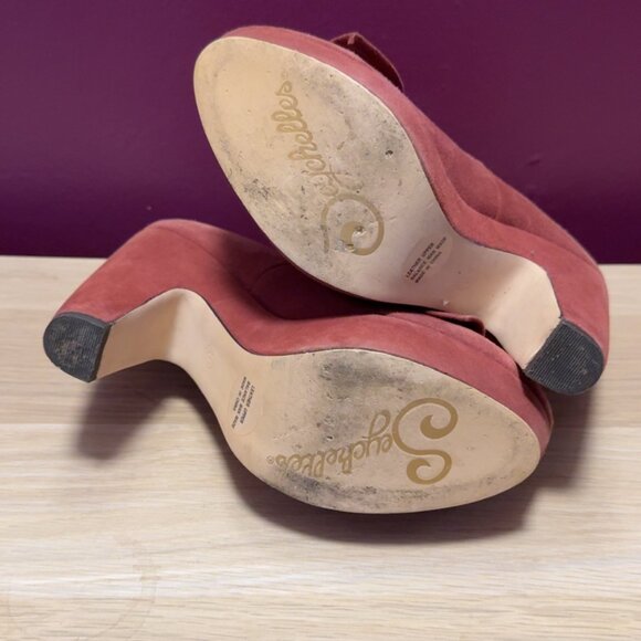 Seychelles Blush Suede Bow Platform Heels – Retro Feminine 8 - Picture 6 of 6